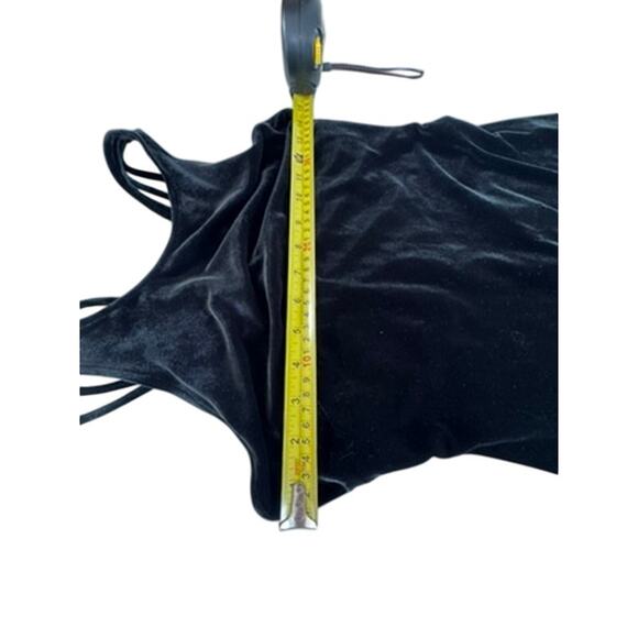 "To Die For"  Black Velvet Open Strappy Back SZ 4 Formal Vampire Dark Romance - Picture 12 of 16